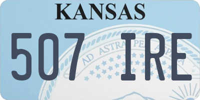 KS license plate 507IRE