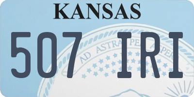 KS license plate 507IRI
