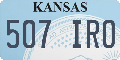 KS license plate 507IRO