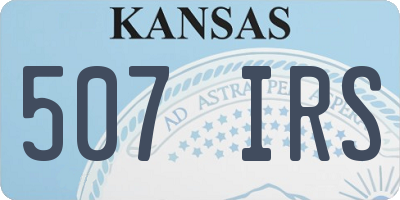 KS license plate 507IRS