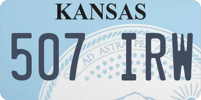 KS license plate 507IRW
