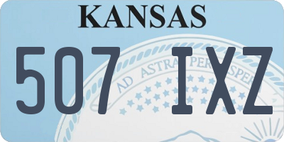 KS license plate 507IXZ