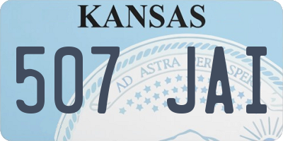 KS license plate 507JAI