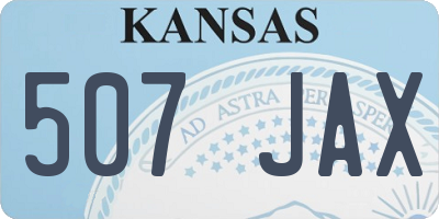 KS license plate 507JAX