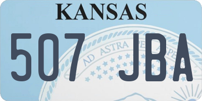 KS license plate 507JBA