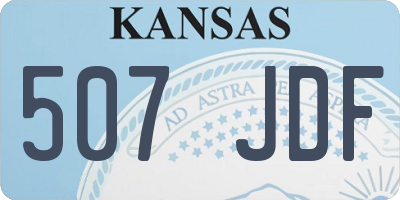 KS license plate 507JDF