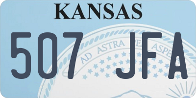 KS license plate 507JFA