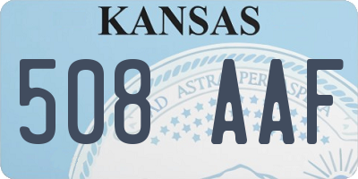 KS license plate 508AAF