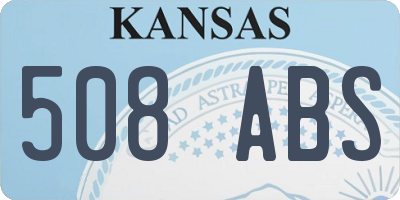KS license plate 508ABS