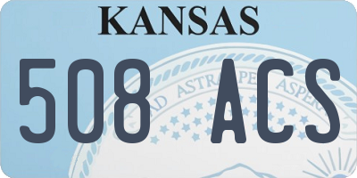 KS license plate 508ACS