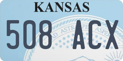 KS license plate 508ACX