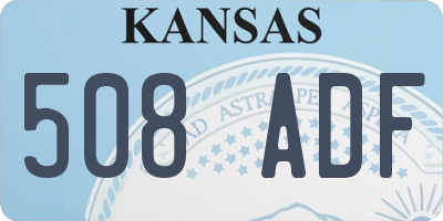 KS license plate 508ADF