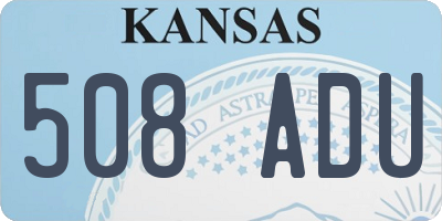 KS license plate 508ADU
