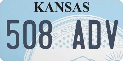 KS license plate 508ADV