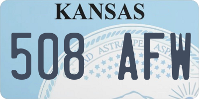 KS license plate 508AFW