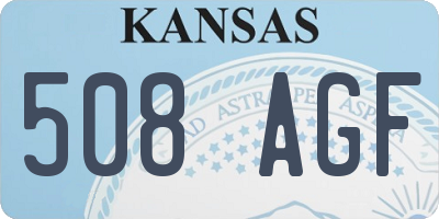 KS license plate 508AGF