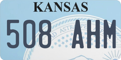 KS license plate 508AHM