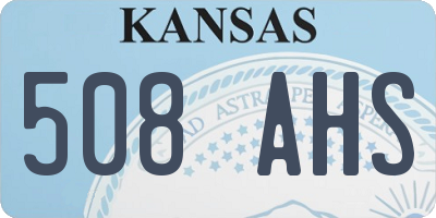 KS license plate 508AHS