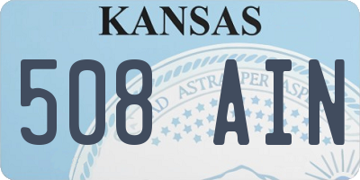 KS license plate 508AIN