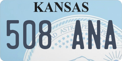 KS license plate 508ANA