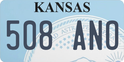 KS license plate 508ANO