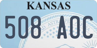 KS license plate 508AOC