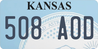 KS license plate 508AOD