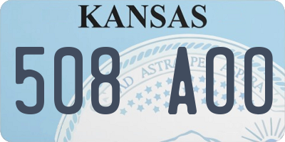 KS license plate 508AOO