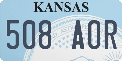 KS license plate 508AOR