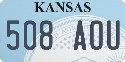 KS license plate 508AOU