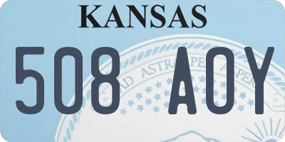 KS license plate 508AOY