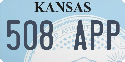 KS license plate 508APP