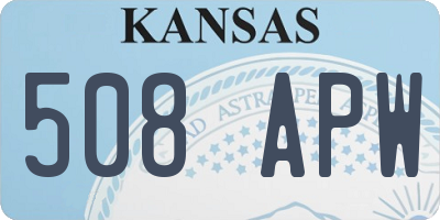 KS license plate 508APW