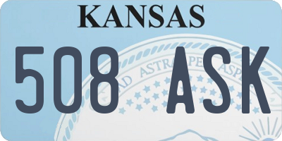 KS license plate 508ASK