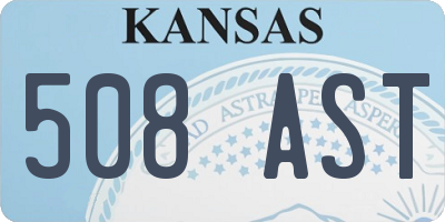 KS license plate 508AST