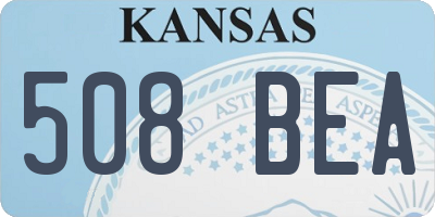 KS license plate 508BEA