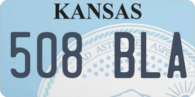 KS license plate 508BLA