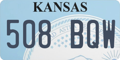 KS license plate 508BQW