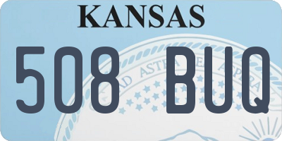 KS license plate 508BUQ