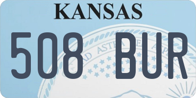 KS license plate 508BUR