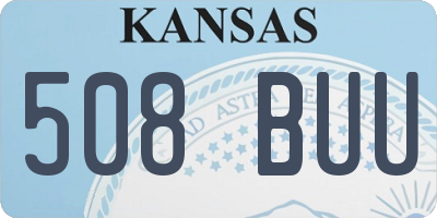KS license plate 508BUU