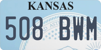 KS license plate 508BWM