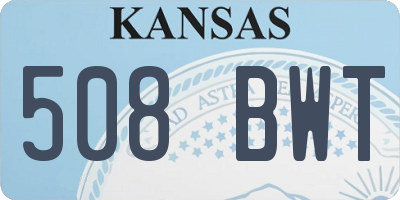KS license plate 508BWT