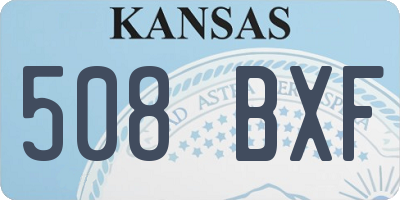 KS license plate 508BXF