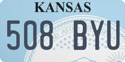 KS license plate 508BYU
