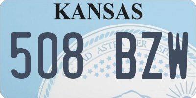 KS license plate 508BZW
