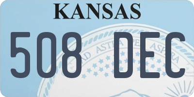 KS license plate 508DEC