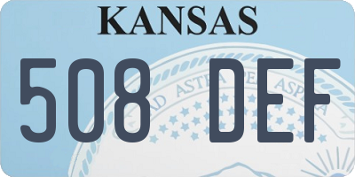 KS license plate 508DEF