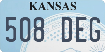 KS license plate 508DEG