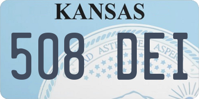 KS license plate 508DEI